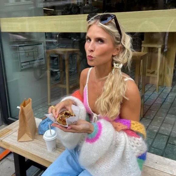 Trendy New ⭐️Color-block Crochet Sweater Cardigan - Picture 8 of 12